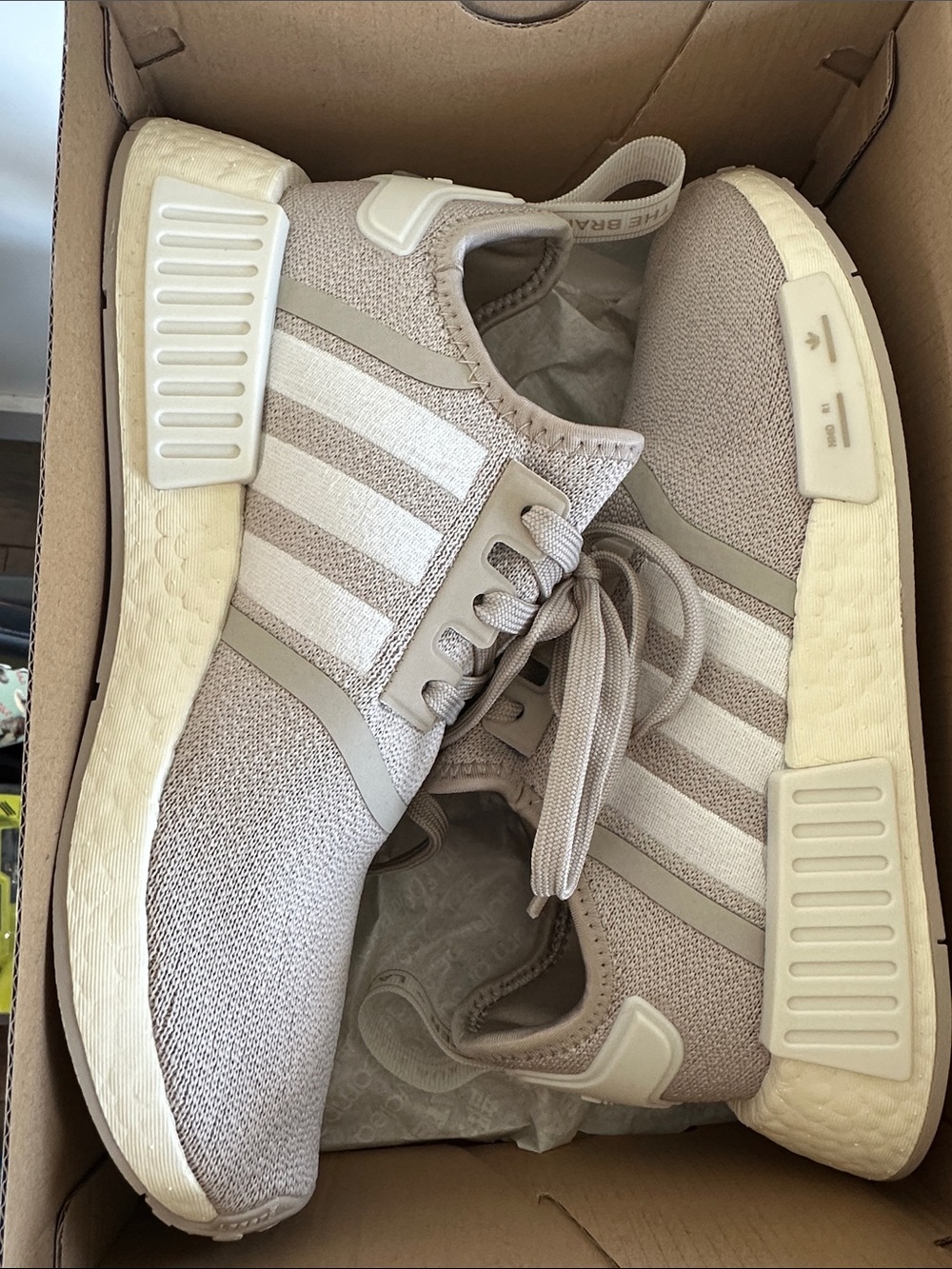 adidas NMD_R1 Sneakers in Cream and Tan